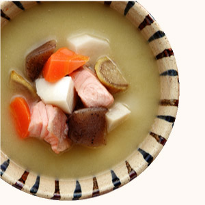 秋鮭とコロコロ野菜の味噌汁